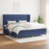 Box spring postelja z vzmetnico modra 200x200 cm blago