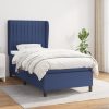 Box spring postelja z vzmetnico modra 90x190 cm blago