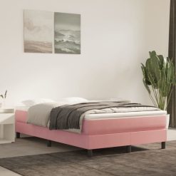 Box spring postelja z vzmetnico roza 120x200 cm žamet