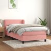 Box spring postelja z vzmetnico roza 90x190 cm žamet