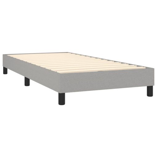 Box spring postelja z vzmetnico svetlo siv 100x200 cm blago - Image 4