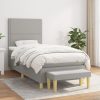 Box spring postelja z vzmetnico svetlo siv 100x200 cm blago