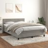 Box spring postelja z vzmetnico svetlo siv 140x190 cm žamet