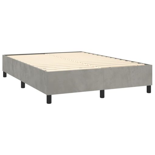 Box spring postelja z vzmetnico svetlo siv 140x190 cm žamet - Image 4