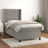Box spring postelja z vzmetnico svetlo siv 90x190 cm žamet
