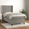 Box spring postelja z vzmetnico svetlo siva 100x200 cm žamet
