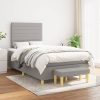 Box spring postelja z vzmetnico svetlo siva 120x200 cm blago