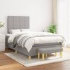 Box spring postelja z vzmetnico svetlo siva 120x200 cm blago