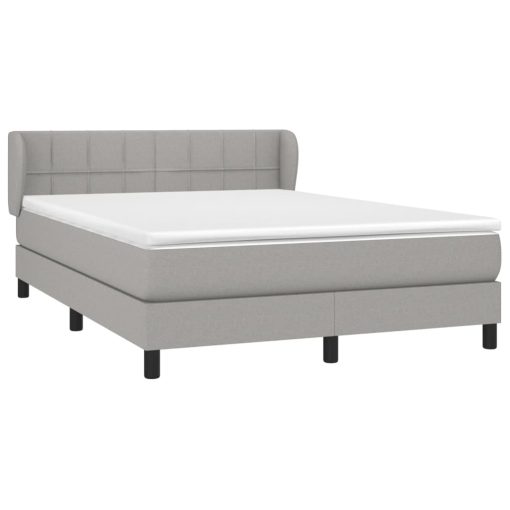 Box spring postelja z vzmetnico svetlo siva 140x200 cm blago - Image 3