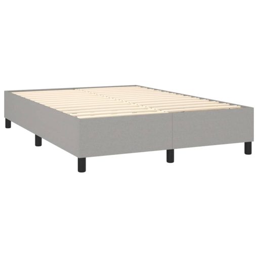 Box spring postelja z vzmetnico svetlo siva 140x200 cm blago - Image 4