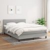 Box spring postelja z vzmetnico svetlo siva 140x200 cm blago