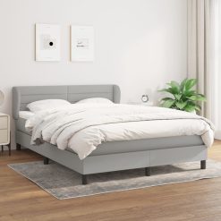 Box spring postelja z vzmetnico svetlo siva 140x200 cm blago