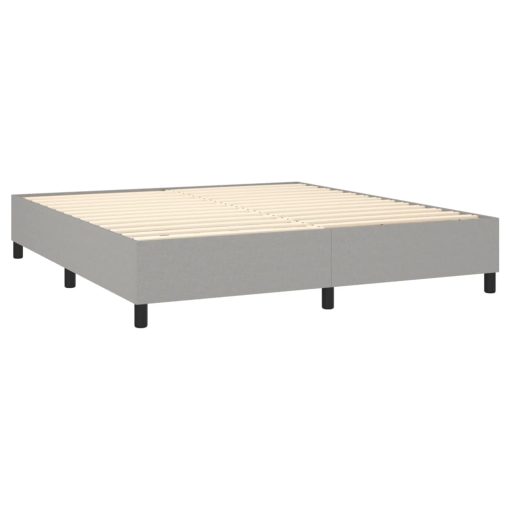 Box spring postelja z vzmetnico svetlo siva 160x200 cm žamet - Image 4