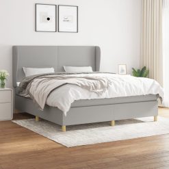 Box spring postelja z vzmetnico svetlo siva 160x200 cm žamet