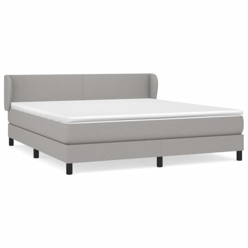 Box spring postelja z vzmetnico svetlo siva 180x200 cm blago - Image 2