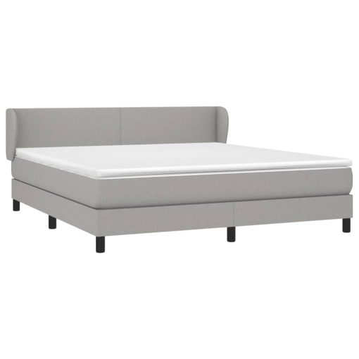 Box spring postelja z vzmetnico svetlo siva 180x200 cm blago - Image 3