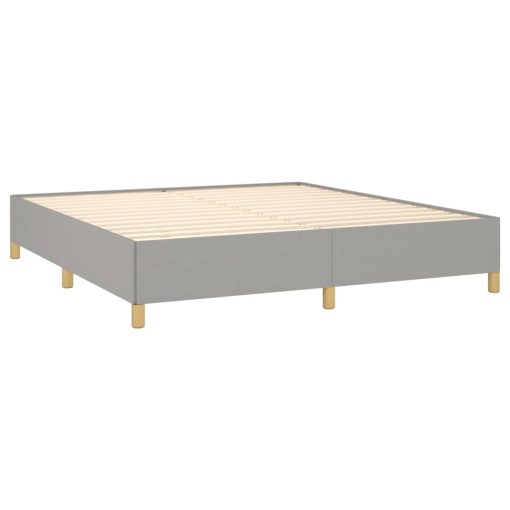 Box spring postelja z vzmetnico svetlo siva 180x200 cm blago - Image 4