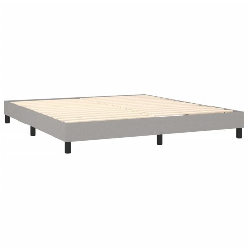 Box spring postelja z vzmetnico svetlo siva 180x200 cm blago - Image 4