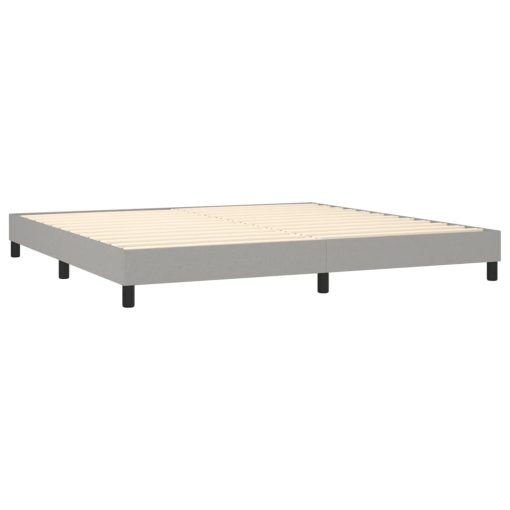 Box spring postelja z vzmetnico svetlo siva 200x200 cm blago - Image 4