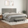 Box spring postelja z vzmetnico svetlo siva 200x200 cm žamet