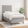 Box spring postelja z vzmetnico svetlo siva 80x200 cm blago