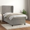 Box spring postelja z vzmetnico svetlo siva 80x200 cm žamet