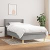 Box spring postelja z vzmetnico svetlo siva 90x190 cm blago
