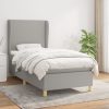 Box spring postelja z vzmetnico svetlo siva 90x200 cm blago