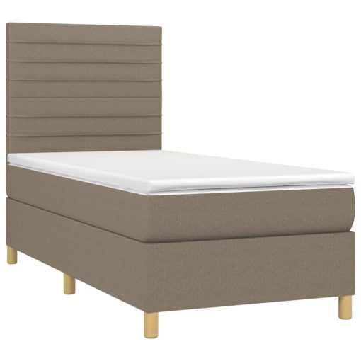 Box spring postelja z vzmetnico taupe 100x200 cm blago - Image 3