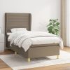 Box spring postelja z vzmetnico taupe 100x200 cm blago