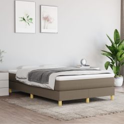 Box spring postelja z vzmetnico taupe 120x200 cm blago