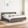 Box spring postelja z vzmetnico taupe 200x200 cm blago