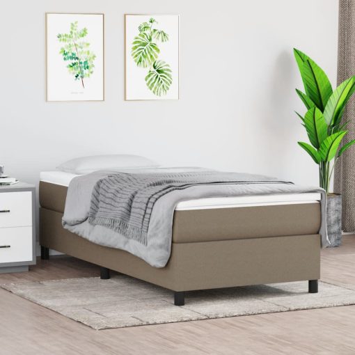 Box spring postelja z vzmetnico taupe 80x200 cm blago