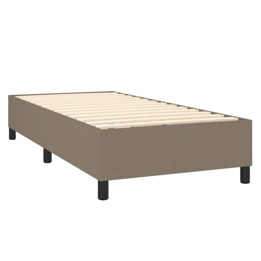 Box spring postelja z vzmetnico taupe 90x190 cm blago - Image 4