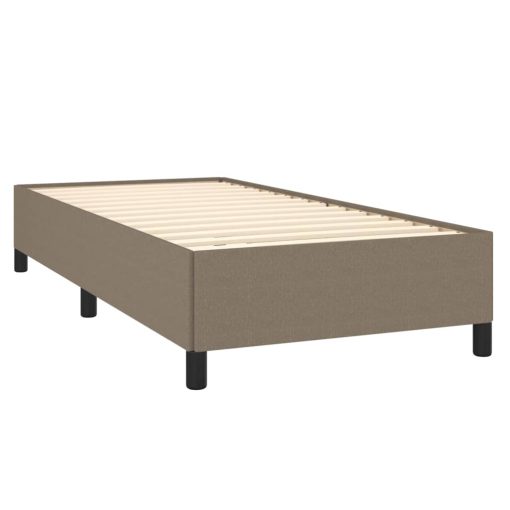 Box spring postelja z vzmetnico taupe 90x190 cm blago - Image 4