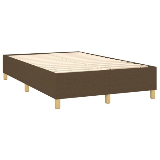 Box spring postelja z vzmetnico temno rjav 120x200 cm blago - Image 4