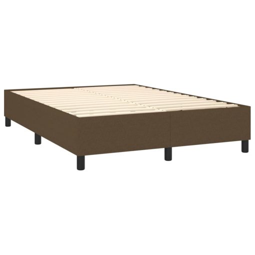 Box spring postelja z vzmetnico temno rjav 140x190 cm blago - Image 4