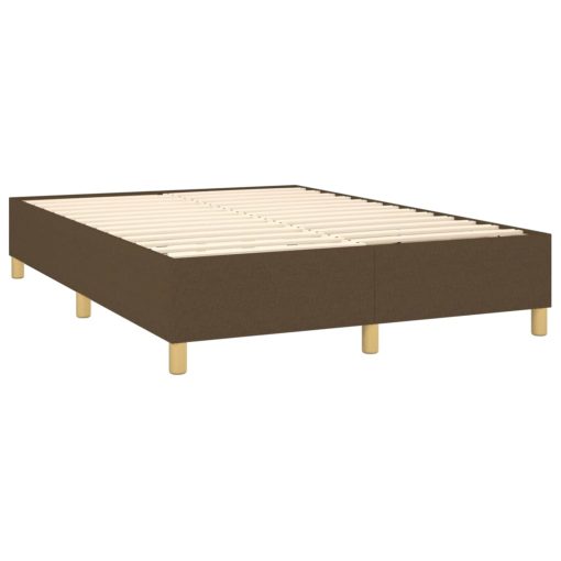 Box spring postelja z vzmetnico temno rjav 140x190 cm blago - Image 4