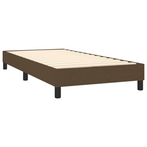 Box spring postelja z vzmetnico temno rjav 90x190 cm blago - Image 4