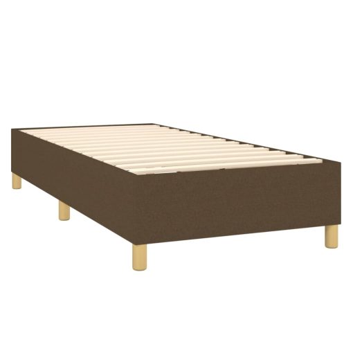 Box spring postelja z vzmetnico temno rjav 90x190 cm blago - Image 4