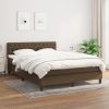 Box spring postelja z vzmetnico temno rjava 140x200 cm blago