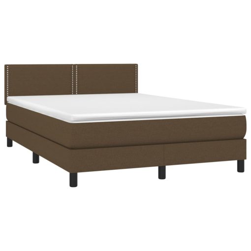 Box spring postelja z vzmetnico temno rjava 140x200 cm blago - Image 3