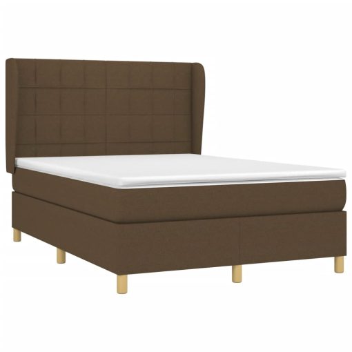 Box spring postelja z vzmetnico temno rjava 140x200 cm blago - Image 3