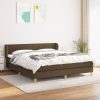 Box spring postelja z vzmetnico temno rjava 160x200 cm blago