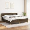 Box spring postelja z vzmetnico temno rjava 160x200 cm blago