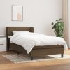 Box spring postelja z vzmetnico temno rjava 80x200 cm blago