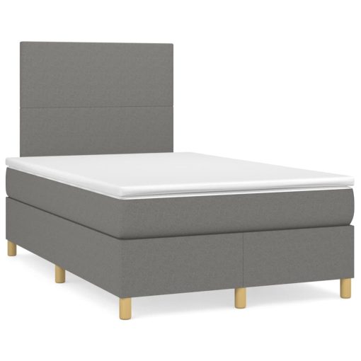 Box spring postelja z vzmetnico temno siva 120x200 cm blago - Image 2