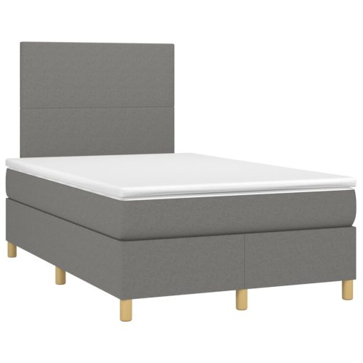 Box spring postelja z vzmetnico temno siva 120x200 cm blago - Image 3