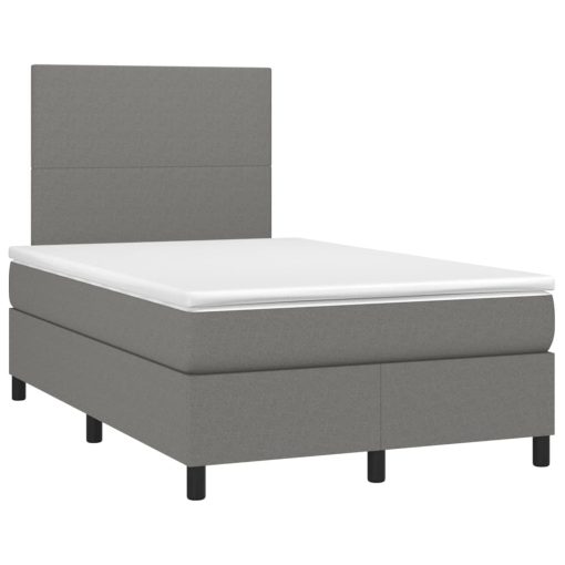 Box spring postelja z vzmetnico temno siva 120x200 cm blago - Image 3