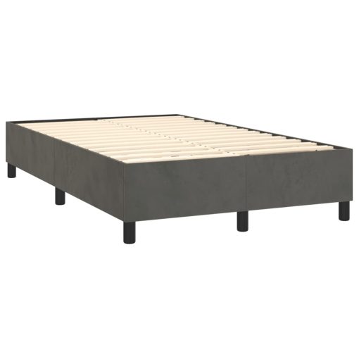 Box spring postelja z vzmetnico temno siva 120x200 cm žamet - Image 4